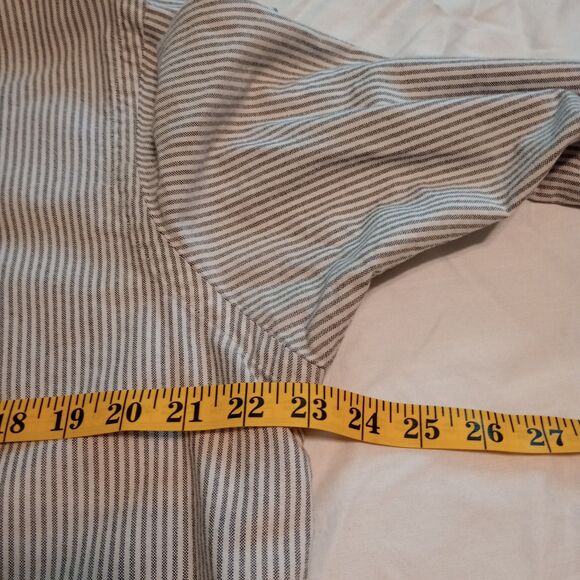 Ralph Lauren Men's Custom Fit Gray White Stripe Button Down Size L Brown Pony. - Picture 6 of 8